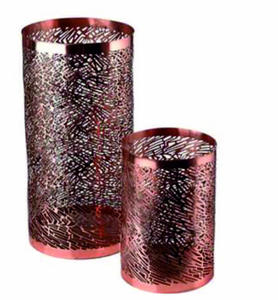 Metal <b>Red</b> Votive Holder Round Shape - Product Image 5