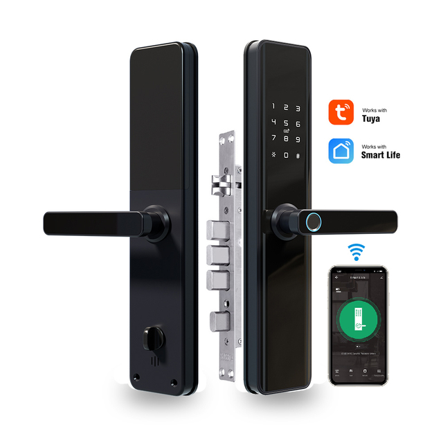 Wholesale Tuya App WiFi Door Lock Electronic Fingerprint Home Fechadura Digital Card Cerradura Inteligenten Smart Lock