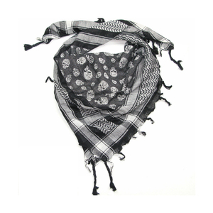 CRAFTSHUB Attractive Design 100*100cms Cotton Black and White Skull <b>Scarf</b> From Rajasthan - Product Image 1