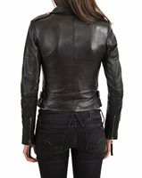 Veste de moto en cuir d'agneau vintage écologique noire pour femme, imperméable, coupe-vent, séchage rapide, coton