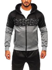 Conjunto de ropa deportiva para hombre, sudadera con capucha y pantalones ajustados, chándal deportivo Multipanel con sublimación, venta al por mayor - Product Image 2