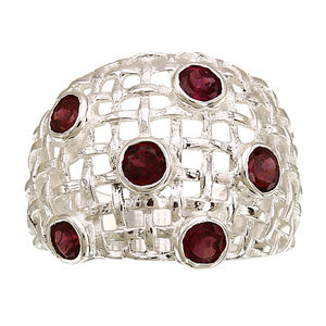 แฮนด์เมดเงินสเตอร์ลิง925โกเมนออกซิไดซ์สีขาวมูนสโตนพลอย Unisex ที่กำหนดเองทำแหวนแฟชั่นเครื่องประดับออกแบบคลาสสิก - Product Image 3