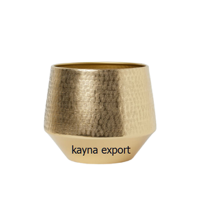 Nouveau design de jardinière en métal martelé en laiton fini pot décoratif d'intérieur style classique plaqué poudre pour l'extérieur vente en gros - Product Image 4