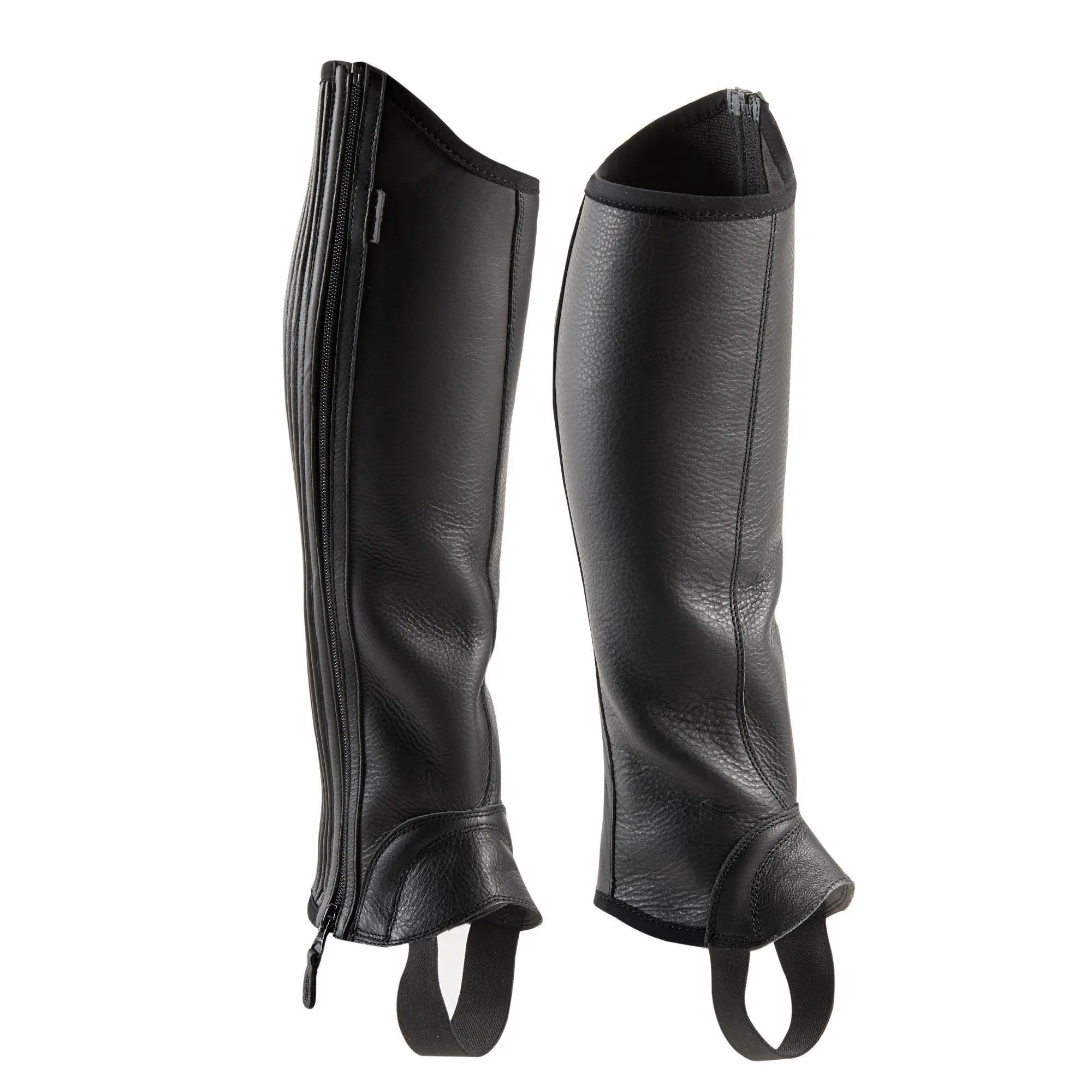 Soft Leather English Black Leather Horse Riding All Purpose Gaiters Half Leather Chaps Gusset Bulk