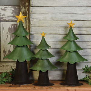 Green With Yellow <b>Star</b> Home Decoration Christmas Tree Handmade <b>Led</b> <b>Lighting</b> Metal - Product Image 1