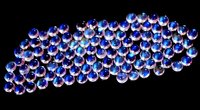 Pierre de lune bleue polie, cabochon de forme simple, qualité naturelle exceptionnelle, 3MM-6MM, évaluée par un tiers