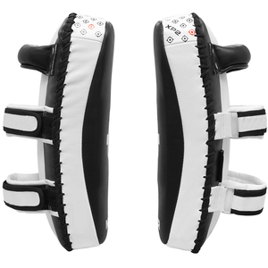 Manoplas profesionales de cuero para KICK MUAY THAI, almohadillas THAI con correas de mango ajustables, precio al por mayor, directo de fábrica - Product Image 2