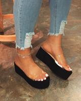 platform clear sandals
