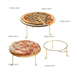 Présentoir à pizza en fer et en bois Design fabuleux Support de service à pizza de taille personnalisée avec qualité supérieure - Product Image 5