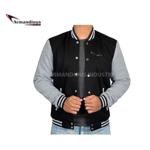 OEM Custom Leather Shoulder Sleeve Bomber <b>Baseball</b> Flight Letterman Varsity <b>Jacket</b> <b>for</b> <b>Men</b> - Product Image 2