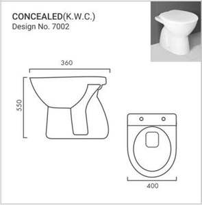 Colección First Choice, el mejor precio, artículos sanitarios de cerámica ocultos, 550x360x390mm, inodoro EWC para Gaurage. - Product Image 2