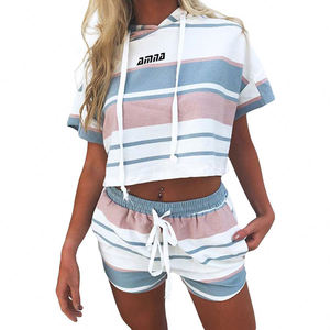 Conjuntos de sudaderas con capucha cortas hechas de lana para mujer con sublimación personalizada de alta calidad - Product Image 3