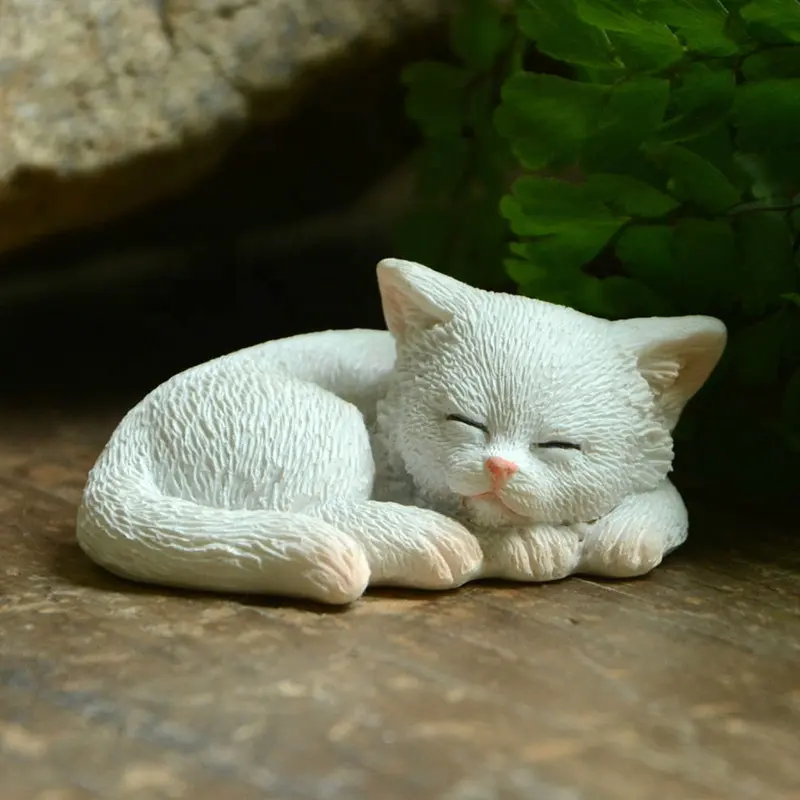 Z15426A Napping colore bianco decorare articoli da regalo Gatto Della Resina Figura