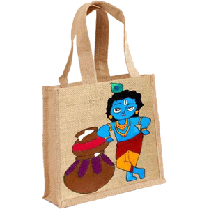 Sacs de shopping en jute imprimés tendance, utilisation quotidienne, sacs Novation, motif logo, emballés en vrac, fabriqués à Kolkata, Bengale-Occidentale, Inde - Product Image 6