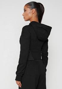 <b>Women's</b> Custom Logo Stacked Joggers Sweatpants and <b>Short</b> Length Hoodie Set Spring Sweatsuit and Tracksuit - Product Image 5