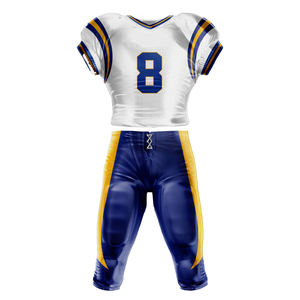 Uniformes de Football américain à Sublimation, tenue d'équipe, de couleur contrastée bleu et blanc, uniformes respirants et Slim - Product Image 1