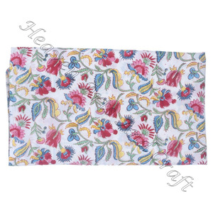 Tela de algodón estampada con bloque de mano Floral, tela de algodón estampada con bloque de mano, tela ecológica teñida Natural perfecta - Product Image 4