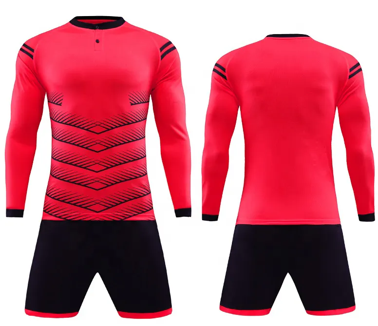 Mannen Voetbal Uniform Kit Set Custom Sublimatie Sport Accepteren Aangepaste Logo Sportkleding Voetbal Uniform