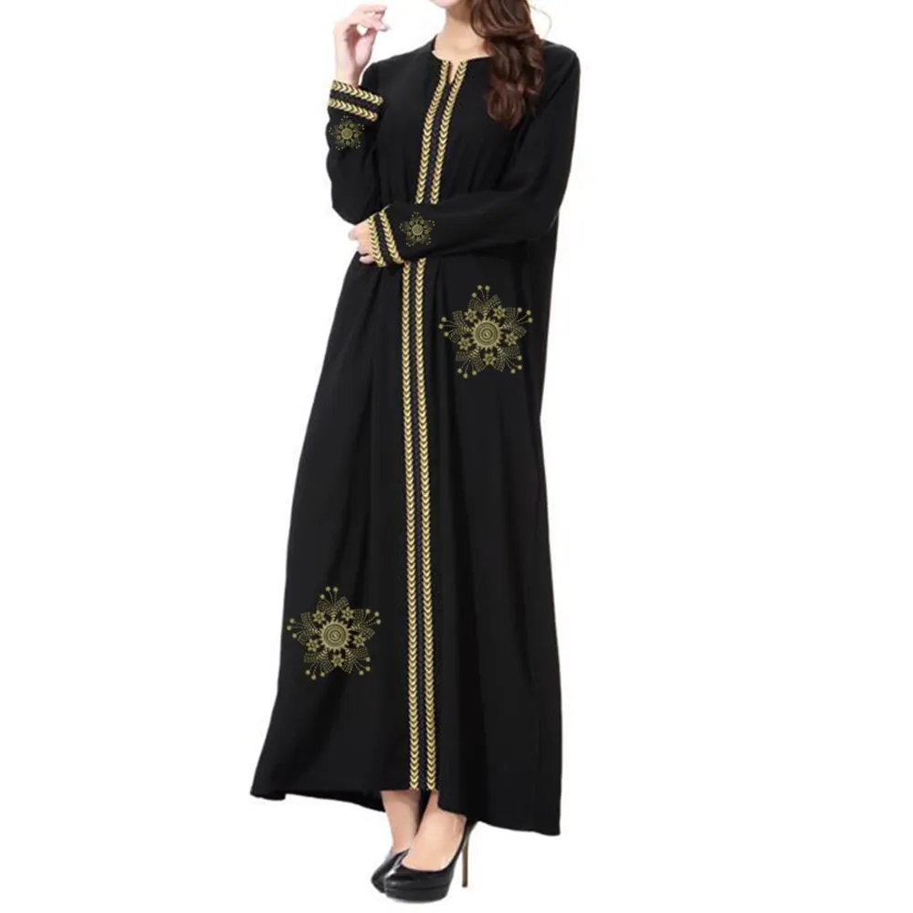 Online Sale Summer Casual Spring 2024 Islamic Modest Top For Ladies Arabic Plus Size Long Muslim Dresses For Women