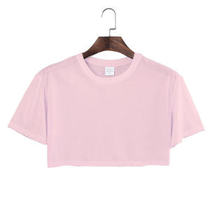 T-shirt manches courtes femme 2020, vêtement de haute qualité, couleur unie, vente en gros - Product Image 1