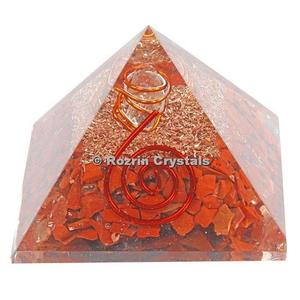 Pirámides de Orgón Curativas de Ágata Cornalina Roja Talladas y Grabadas para Decoración del Hogar Feng Shui - Product Image 1