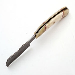 Camel Bone Handle Custom Hand Made Damascus Straight shaving Razor (Rz309) - Product Image 4