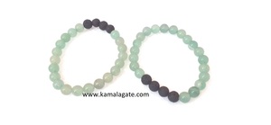 Bracelet Aventurine Verte et Perles de Lave Volcanique Quartz Sculpté Pierre Précieuse et Pierre Naturelle Combo pour Styles Religieux et Amour - Product Image 2