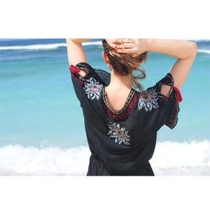 Luxurious Appealing Hot Sale Floral Embroidered Summer Beachwear Playsuit Beach Night Party Boho <b>Romper</b> Dress for Women's Wear - Product Image 1