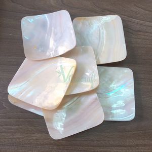 100% produits naturels ensemble de service de couverts en nacre carrée, plat à caviar en nacre avec 3 pattes en argent - Product Image 3