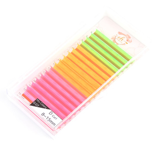 Bandejas de Pestañas de Neón con Luz UV, Pelo Sintético Fluorescente, Curvatura BC, Profesional, Fácil de Abanicar, Suministros LED para Pestañas con Brillo - Product Image 6