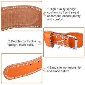 Venta al por mayor personalizado 5mm cuero de vaca PU equipo de gimnasio-4 pulgadas de ancho acolchado de espuma cinturón de levantamiento de pesas accesorios de Fitness - Product Image 5
