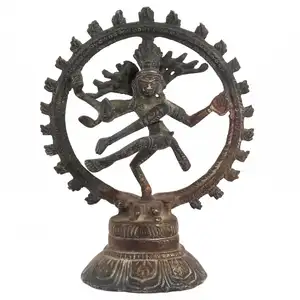 Handmade Antique Brass Nataraja Idol Lord Shiva Collectors Item Sculptures Figurine Statue Statement Pieces Decor Gift Items