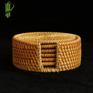 Juego de Manteles Individuales Redondos de Ratán Natural con Diseño Personalizado para Tazas de Té VGREENART VGA Hecho en Vietnam - Product Image 4