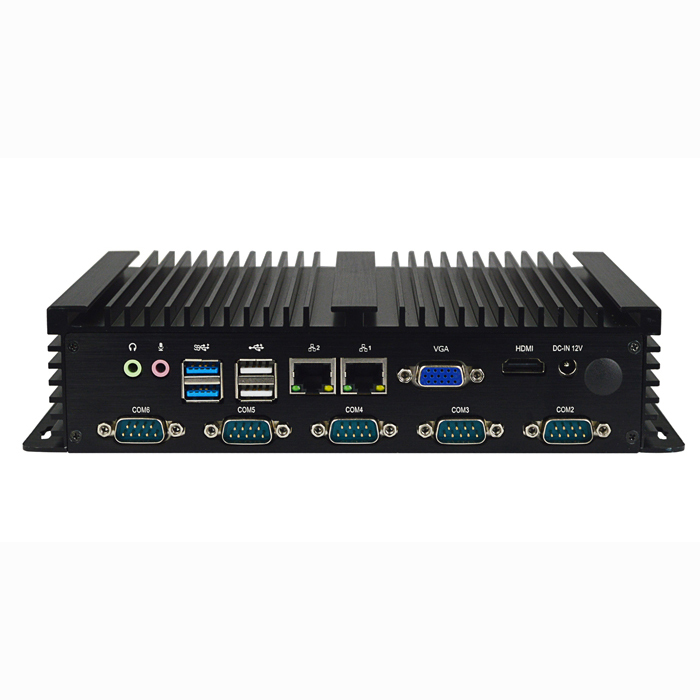 Integrado Mini PC sin ventilador x86 CPU J1900 Quad Core 3G/4G wifi ordenador industrial
