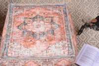 Housse de pouf carrée artisanale en coton imprimé style bohème marocain, collection automne 2022, pour pouf, ottoman, décoration de sol de Noël