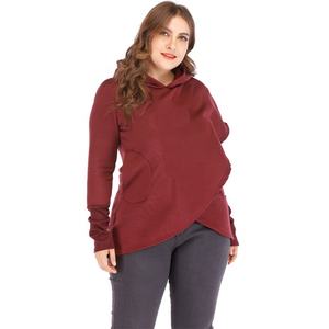 Sweat à capuche pour femme en coton 100% avec manches bouffantes, broderie de logo sur le devant et poche par EVERGLOW - Product Image 1