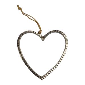 Adorno de Navidad en forma de corazón colgante de diseño único de aluminio pulido plateado brillante para decoración del hogar - Product Image 5