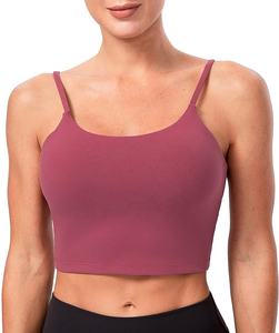 Camiseta de Yoga para mujer, Top sin mangas con sujetador incorporado, ropa deportiva larga para gimnasio, entrenamiento, correr, moda de verano, OEM - Product Image 2