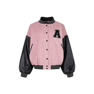 แจ็คเก็ต Letterman Varsity แบบสั่งทำพิเศษสำหรับผู้ชายและผู้หญิง ตัวเสื้อทำจากผ้าขนสัตว์พรีเมียม แขนเสื้อทำจากหนัง ปักโลโก้ สไตล์เบสบอล - Product Image 5