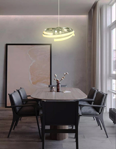 DQ-003 Best Seller Design moderne 21W 1600LM 3000K CCT Lampe suspendue LED Finition chromée Plafonnier Fabriqué en Chine - Product Image 6