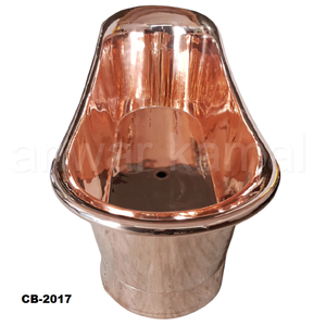 Bañera interior brillante pulida con base recta de cobre antiguo - Product Image 1