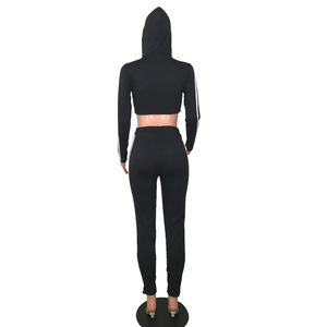 Sudadera corta con capucha para mujer, con Panel, ropa para el invierno, de Color contrastante, nueva moda - Product Image 6