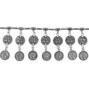 Cinturón de Cintura Bohemio Vintage Étnico Gitano Tribal Indio con Monedas de Plata Oxidada, Cadena de Vientre Kamarbandh, Joyería Corporal para Fiesta - Product Image 2