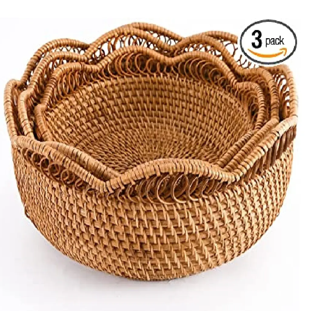 Meraviglioso Design in Rattan cinnerware da regalo in colore marrone piatti da cucina forniture di Rattan a prezzo interessante