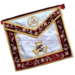 Masonic Royal SELECT ผ้ากันเปื้อนสมาชิกสภา RSM ปักหนังเครื่องราชกกุธภัณฑ์ - Product Image 1