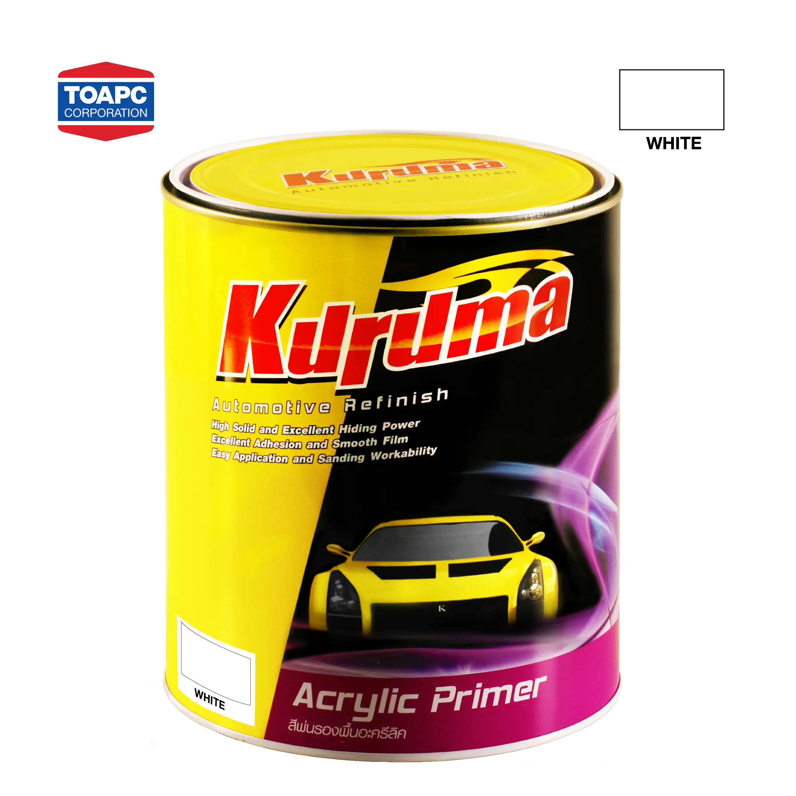 Kuruma Acrylic Primer 4:1 1K 1GL White Adhesion for metal fast drying undercoat car primer automotive coating automotive paint