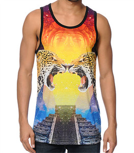 ผ้าตาข่ายโพลีเอสเตอร์100% Full Dye ระเหิดสไตล์ Funny Tank Top - Product Image 2