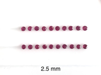 Pierres précieuses en rubis naturel à facettes, rondes, en vrac, précieuses, prix de gros, pierres précieuses naturelles de qualité supérieure, vente en gros, 2.5mm