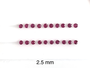 Pierres précieuses en rubis naturel à facettes, rondes, en vrac, précieuses, prix de gros, pierres précieuses naturelles de qualité supérieure, vente en gros, 2.5mm - Product Image 2