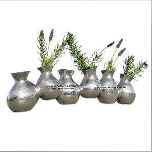 Macetas de Flores de Mesa, Decoración del Hogar, Aluminio Plateado, Pequeños Floreros de Metal, Pulidos a Mano, Estilo Americano Moderno, Cromado - Product Image 1